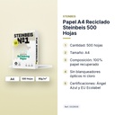 PAPEL A4 RECICLADO STEINBEIS 500 HOJAS - características principales