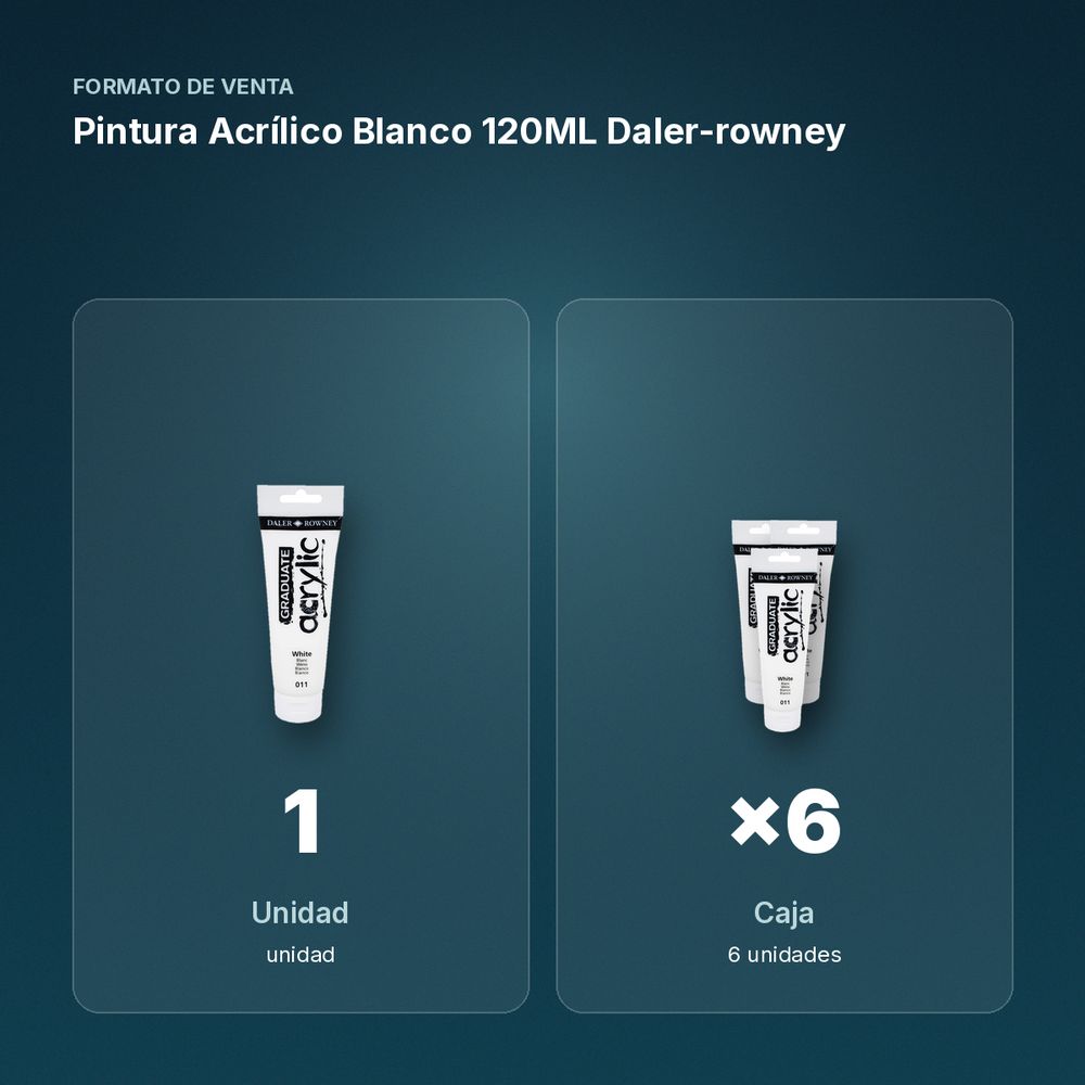 PINTURA ACRÍLICO BLANCO 120ML DALER-ROWNEY  - formato de venta: caja de 6