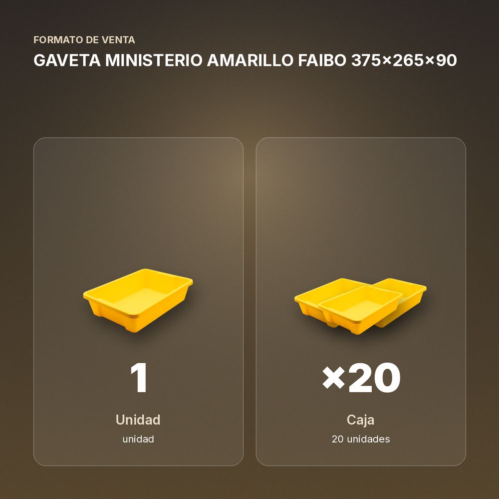 GAVETA MINISTERIO AMARILLO FAIBO 375x265x90 - formato de venta: caja de 20