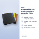 CARPETA MARIOLA CARTON GOFRADO AMARILLO FOLIO  - características principales
