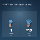 GUANTE DE NITRILO SIN POLVO ESTÉRIL TALLA G AZUL - formato de venta: caja de 10