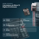 CALCULADORA DE MESA 12 DÍGITOS ERICHKRAUSE - resumen de atributos