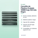 CANUTILLO DE PLÁSTICO OVALADO 10MM CAJA 100 UDS NEGRO - características principales