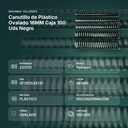 CANUTILLO DE PLÁSTICO OVALADO 16MM CAJA 100 UDS NEGRO - resumen de atributos