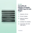 CANUTILLO DE PLÁSTICO OVALADO 25MM CAJA 50 UDS NEGRO - características principales