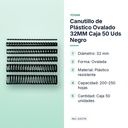 CANUTILLO DE PLÁSTICO OVALADO 32MM CAJA 50 UDS NEGRO - características principales