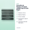 CANUTILLO DE PLÁSTICO OVALADO 45MM CAJA 25 UDS NEGRO - características principales