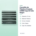 CANUTILLO DE PLÁSTICO OVALADO 51MM CAJA 50 UDS NEGRO - características principales