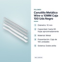 CANUTILLO METÁLICO WIRE-O 10MM CAJA 100 UDS  NEGRO - características principales
