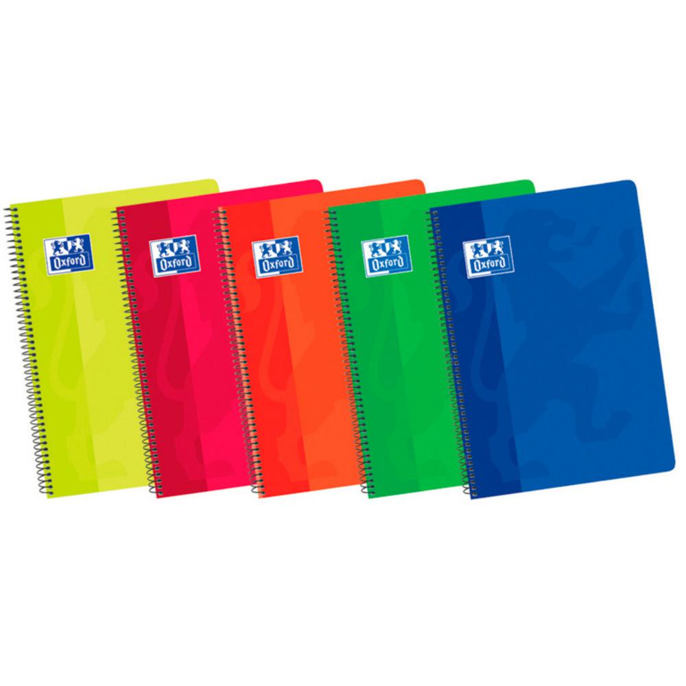 BLOC OXFORD FOLIO ESPIRAL CUADRÍCULA 4 MM – 80 HOJAS, TAPA BÁSICA