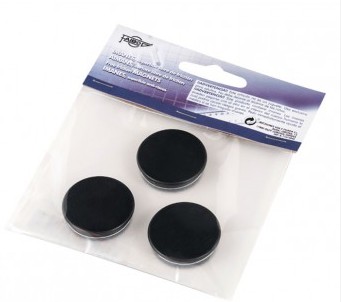 IMANES MULTIUSO REDONDOS 30MM NEGRO FAIBO BLÍSTER 3 UD