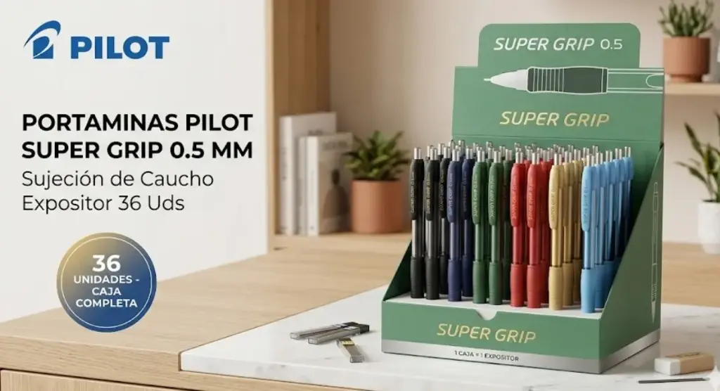 PORTAMINAS PILOT SUPER GRIP 0,5MM EXPOSITOR 36 UDS