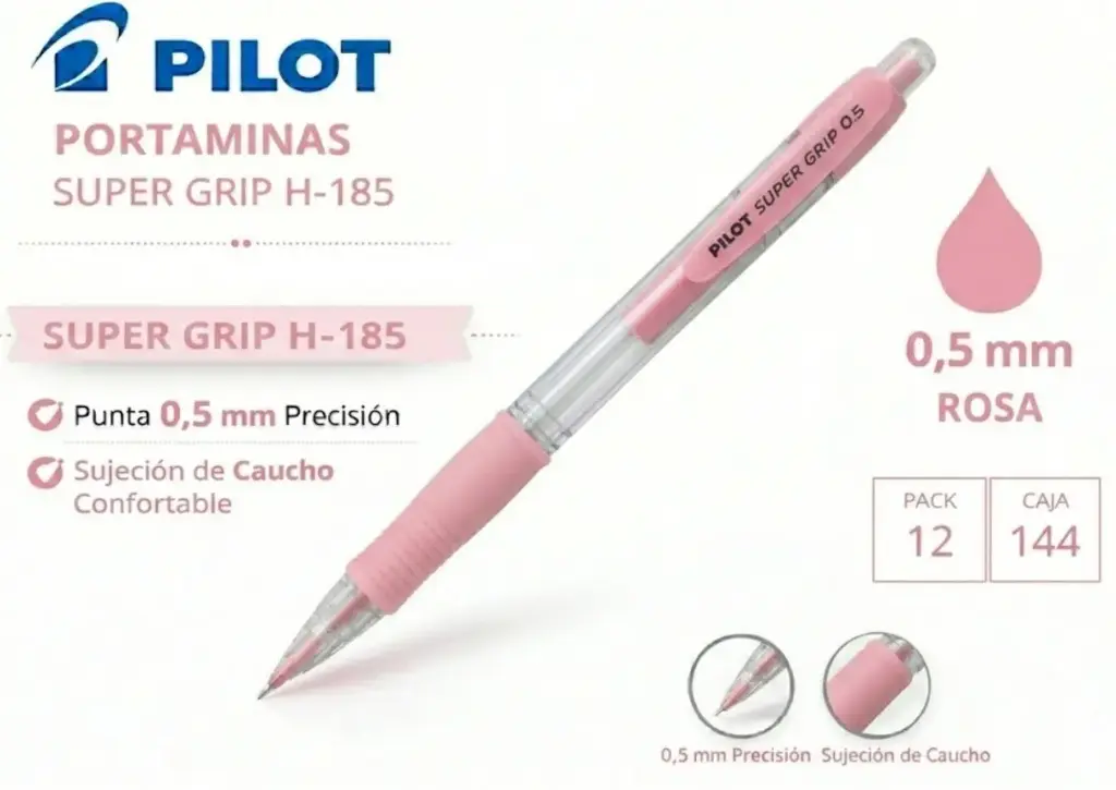 PORTAMINAS PILOT SUPER GRIP ROSA 0,5MM