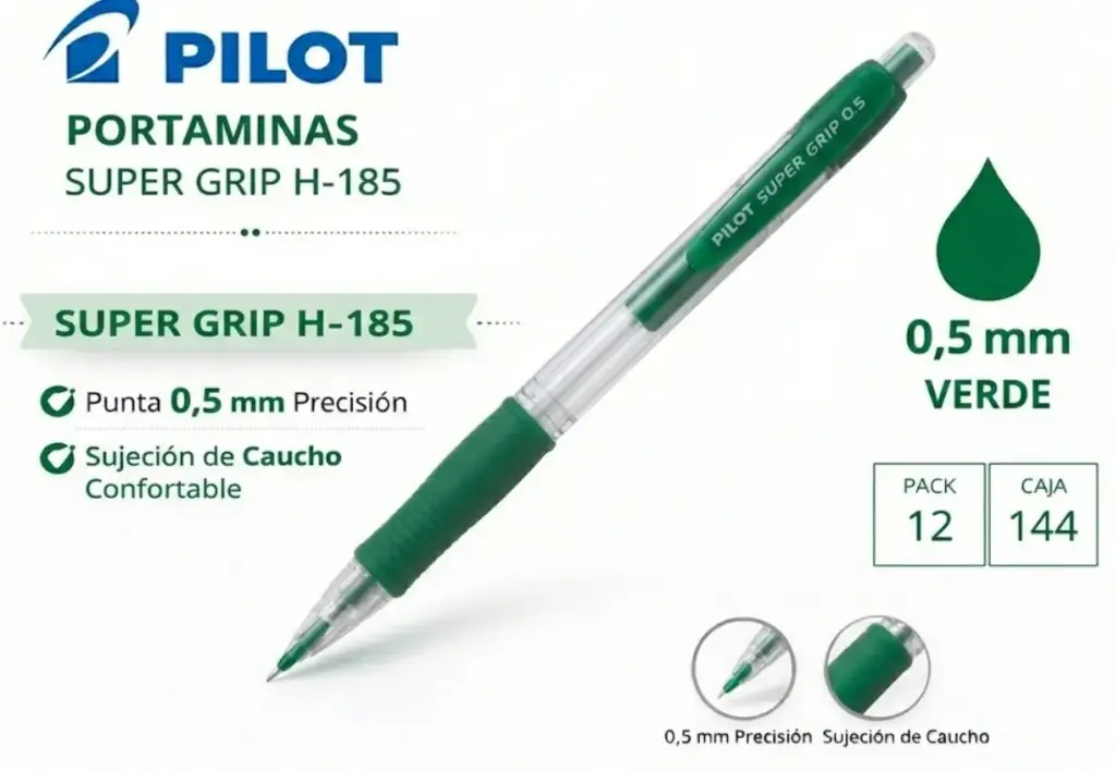 PORTAMINAS PILOT SUPER GRIP VERDE  0,5MM