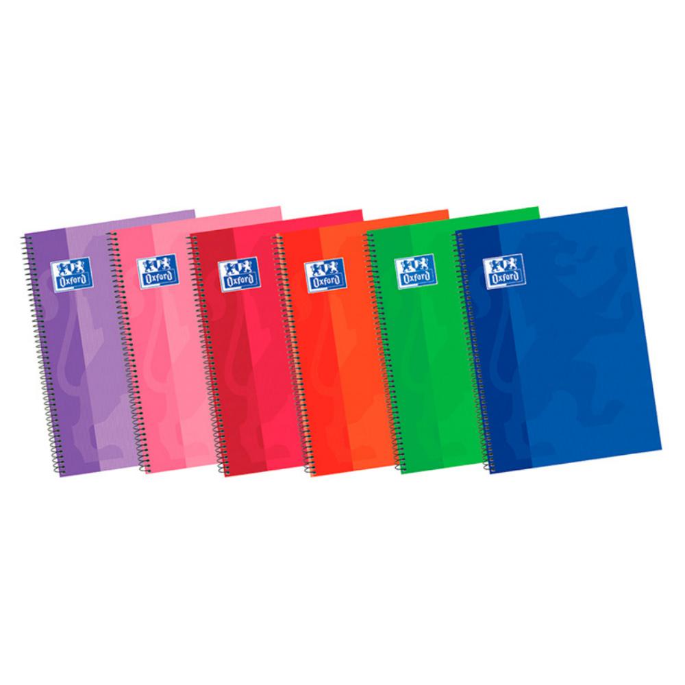 BLOC OXFORD FOLIO ESPIRAL RAYADO LISO 80 HOJAS 90 G/M² TAPA EXTRADURA