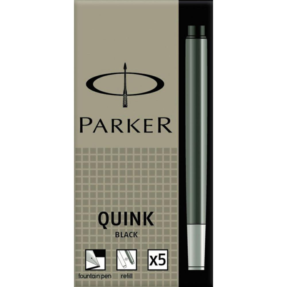 CARTUCHO PLUMA PARKER AZUL NEGRO PACK 5 UDS