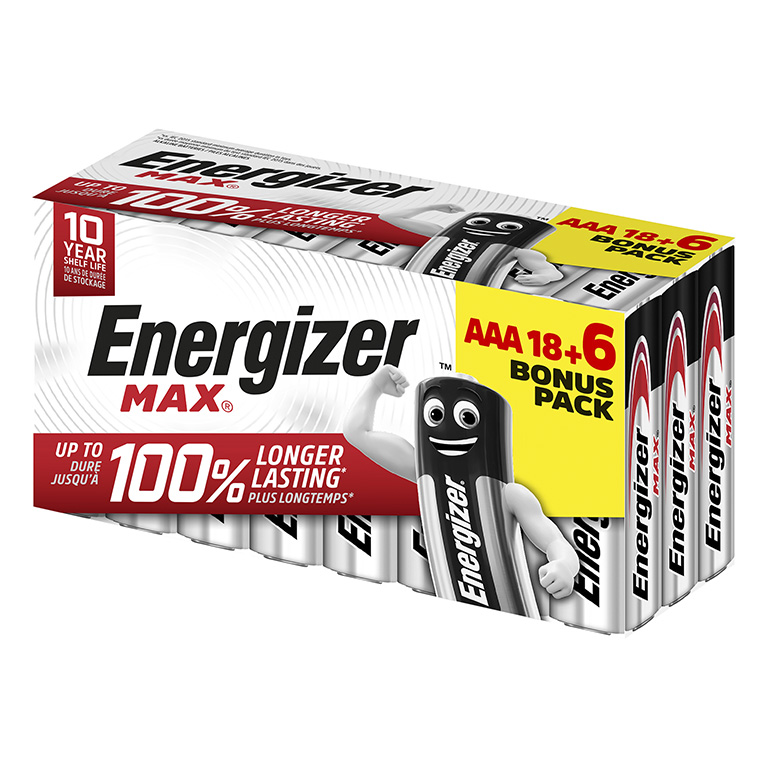 PILAS ENERGIZER POWER MAX AAA 24 UNIDADES 18+6