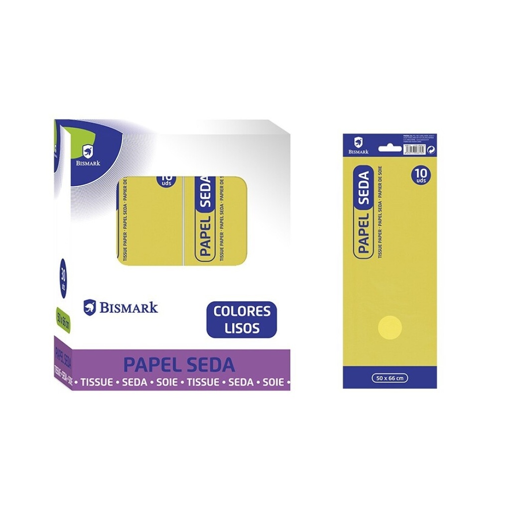 PAPEL DE SEDA LISO AMARILLO BOLSA 10 HOJAS