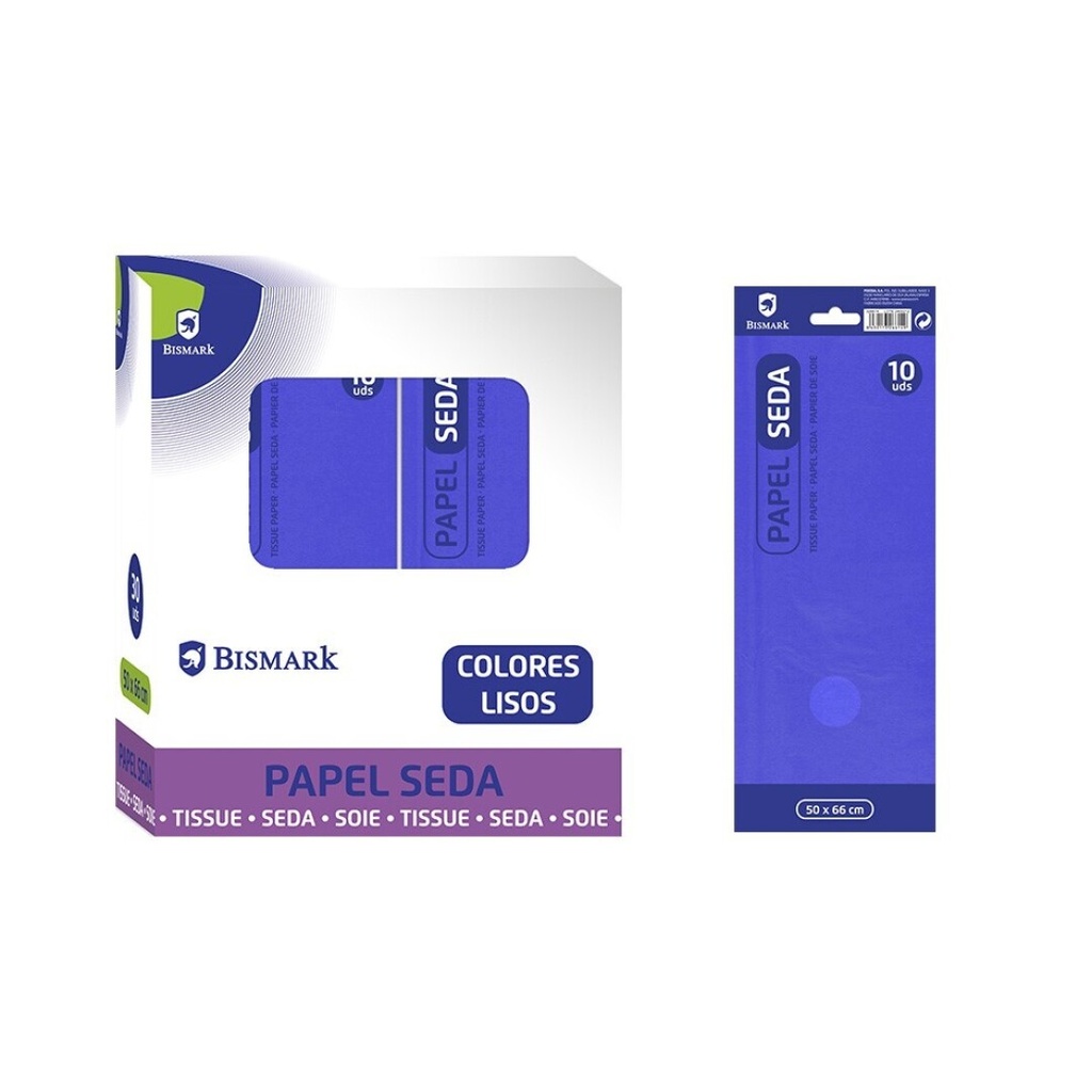 PAPEL DE SEDA LISO AZUL OSCURO BOLSA 10 HOJAS