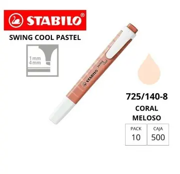 MARCADOR FLUORESCENTE STABILO FINO SWING COOL PASTEL CORAL MELOSO