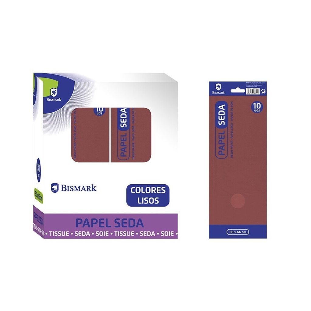 PAPEL DE SEDA LISO MARRON BOLSA 10 HOJAS