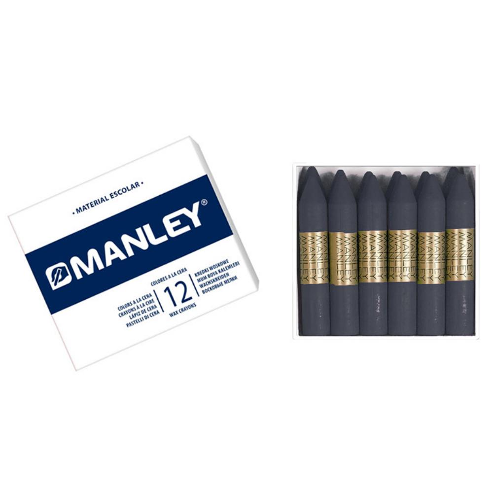 CERAS MANLEY Nº30 NEGRO ESTUCHE 12 UNICOLOR