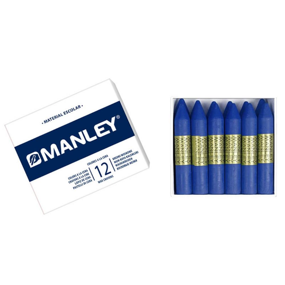 CERAS MANLEY Nº43 AZUL CYAN ESTUCHE 12 UNICOLOR