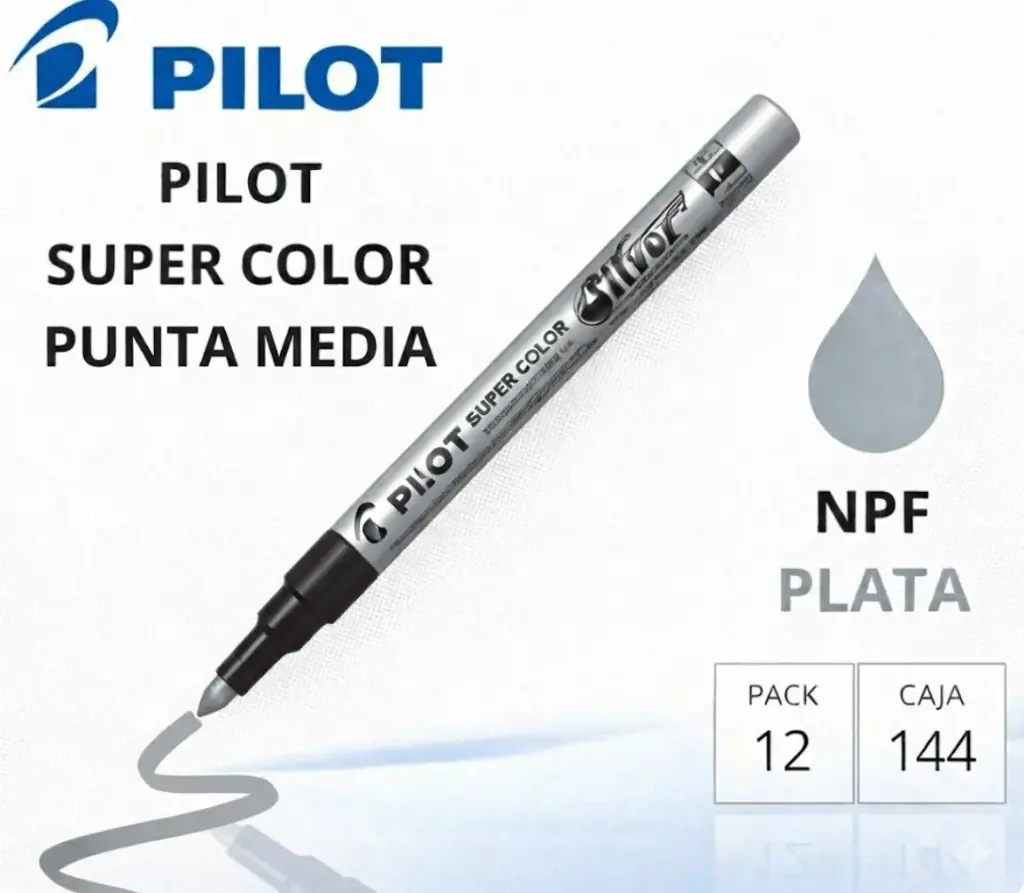 ROTULADOR PILOT PLATA MEDIO 