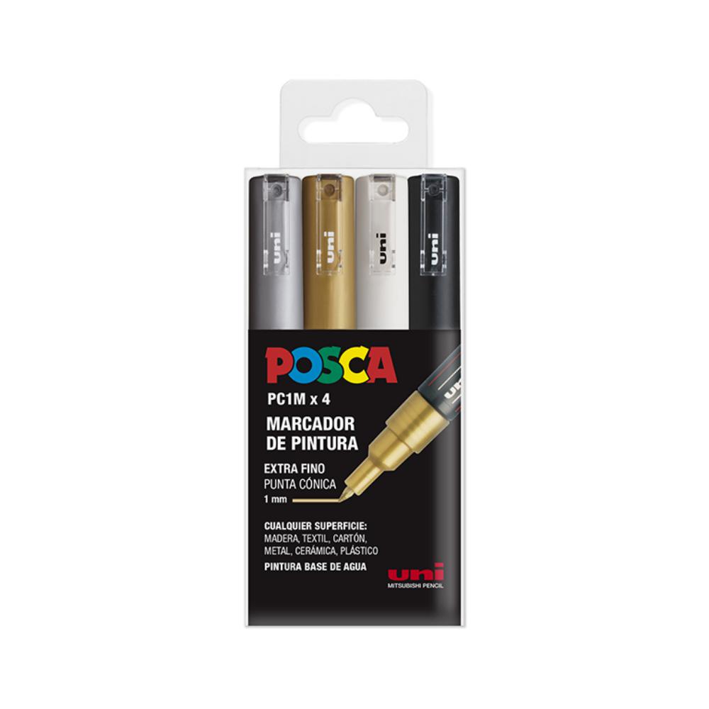 ROTULADOR POSCA PC-1M/4C ESTUCHE GSWB 4 COLORES SURTIDOS