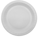 PLATO DE CARTÓN BLANCO/DORADO Ø 22,5CM