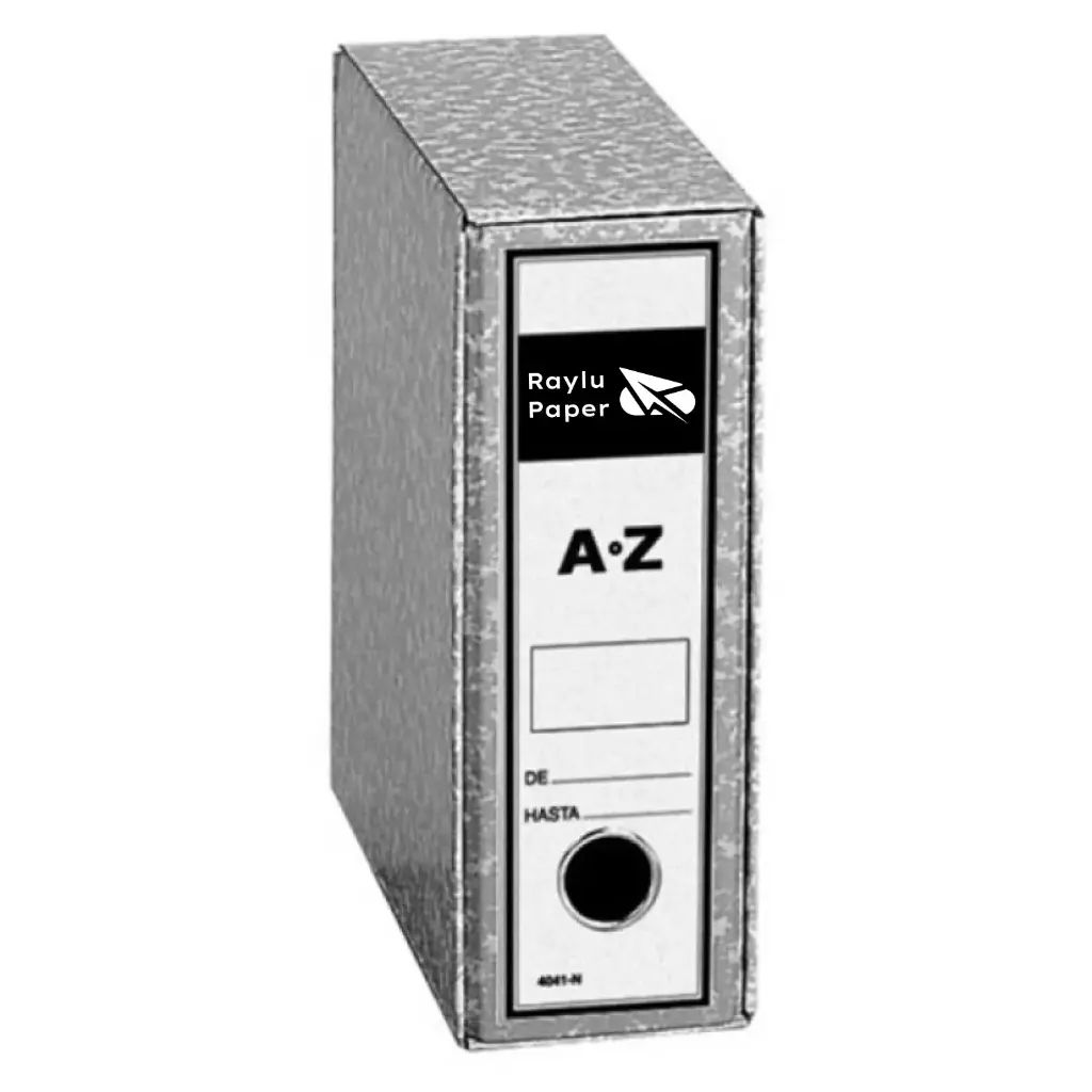 ARCHIVADOR RAYLU PAPER AZ 4º NATURAL GRIS JASPEADO