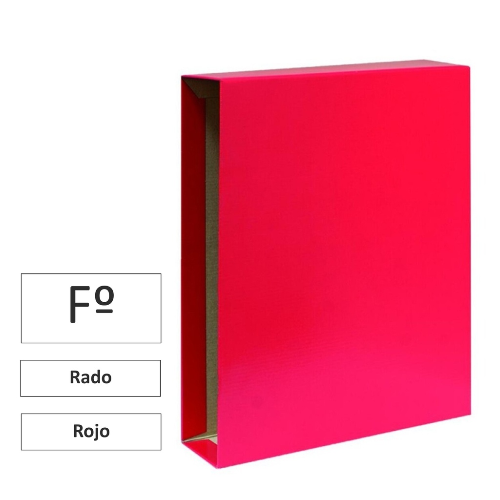CAJA PARA ARCHIVADOR FOLIO ROJO · TIPO RADO · RAYLU