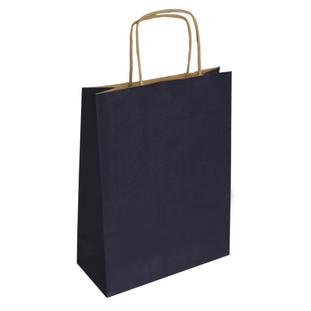 BOLSA DE PAPEL KRAFT AZUL MARINO 25 × 10 × 32 CM 