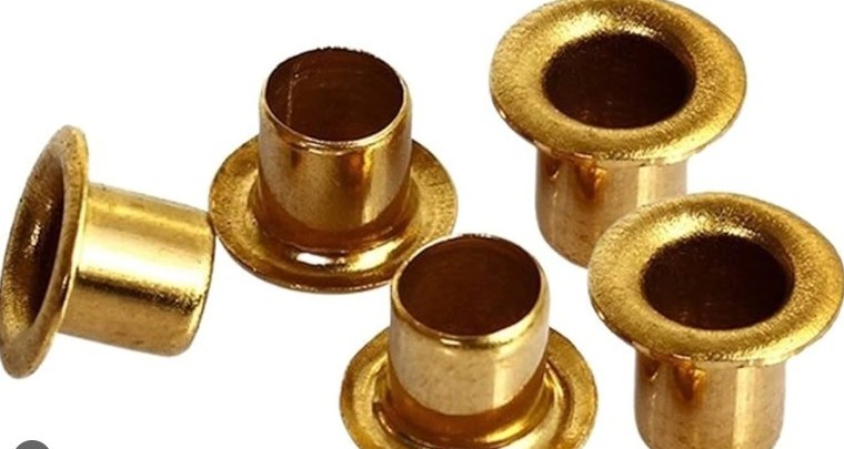 REMACHES DE COBRE MACIZO EJE REDONDO 2×6MM TONO DORADO 100 UNIDADES