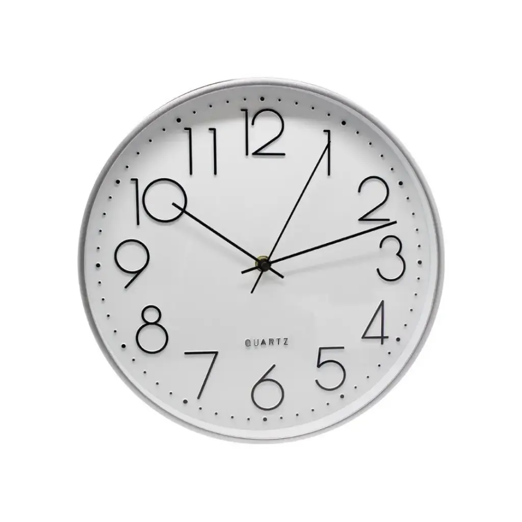 RELOJ PARED PLATA 30CM