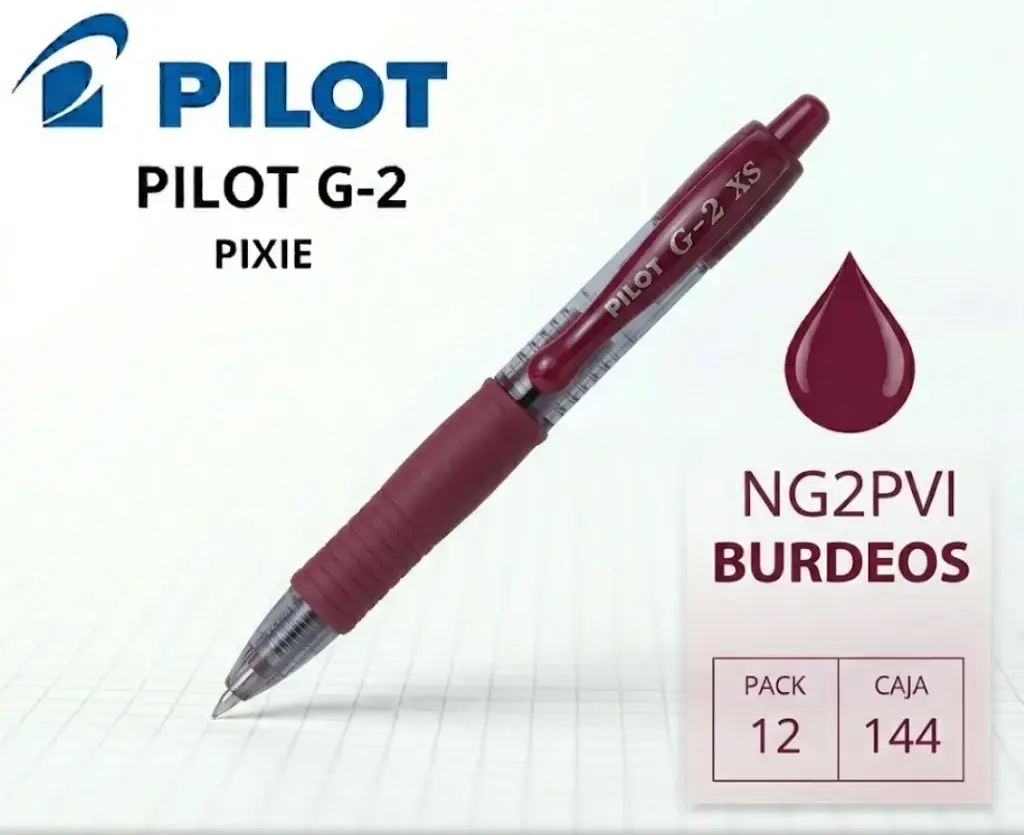 BOLÍGRAFO PILOT G-2 PIXIE BURDEOS