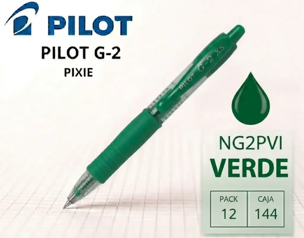 BOLÍGRAFO PILOT G-2 PIXIE VERDE
