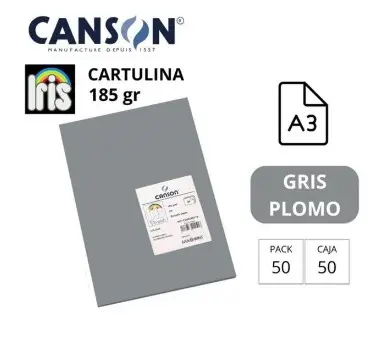 CARTULINA CANSON IRIS A3 GRIS PLOMO