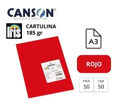 CARTULINA CANSON IRIS A3 ROJO