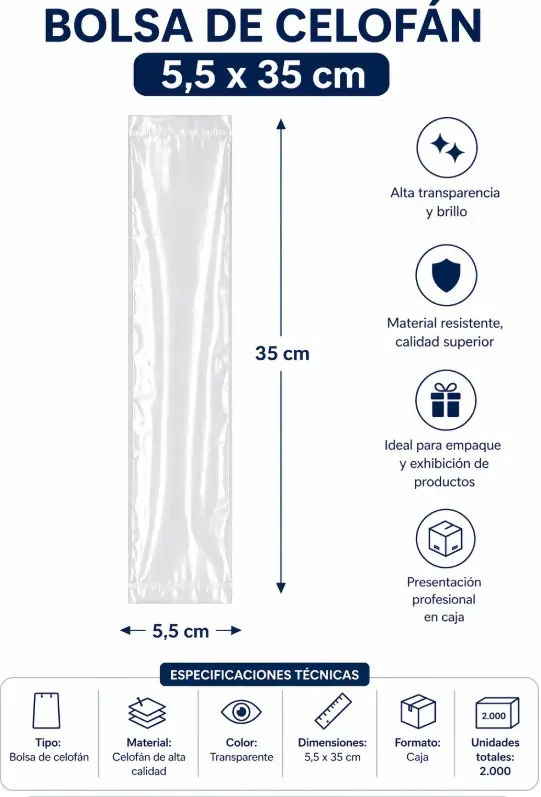 BOLSA CELOFAN 5,5X35CM 