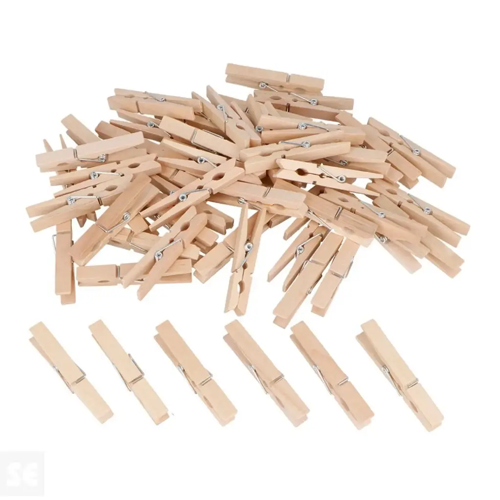 PINZAS DE MADERA NATURAL 72X10 MM (60 UNIDADES) INNSPIRO