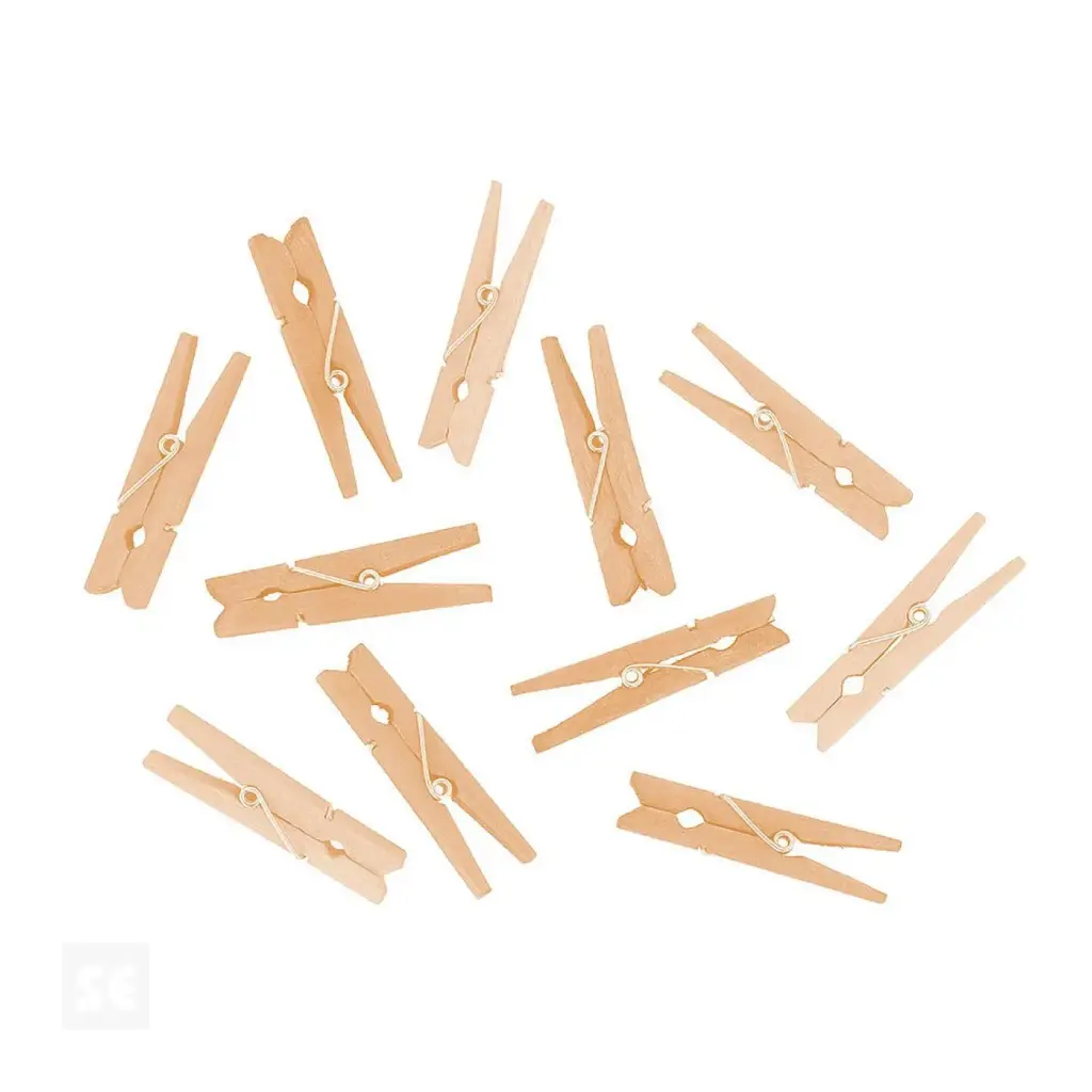 PINZAS DE MADERA PEQUEÑAS NATURAL 48X7 MM (48 UNIDADES) INNSPIRO