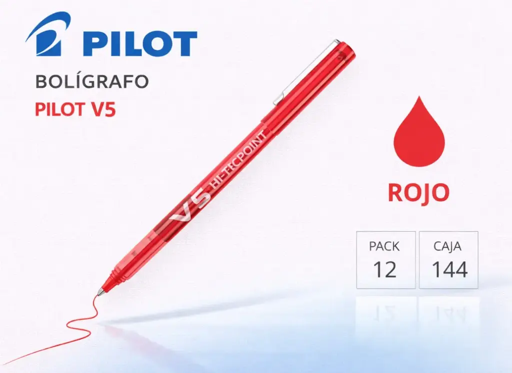 BOLÍGRAFO PILOT V5 ROJO 