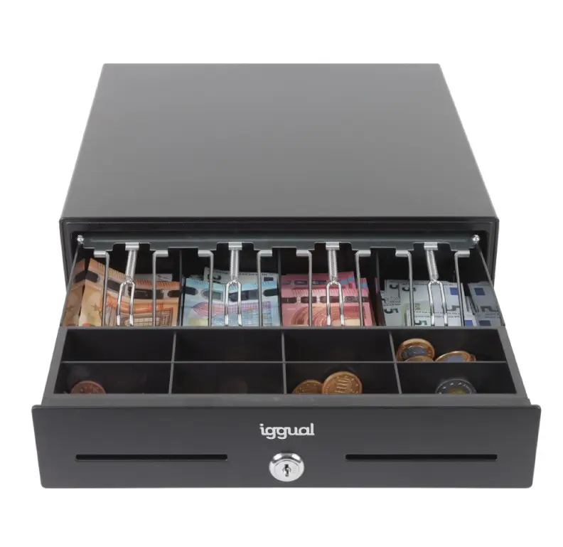 CAJÓN PORTAMONEDAS IGGUAL IRON-XS 33 CM 4+8 NEGRO