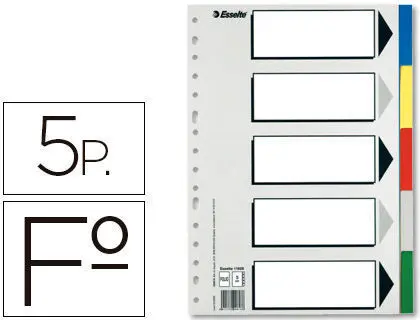 SEPARADORES FOLIO 5 POSICIONES PLASTICO 