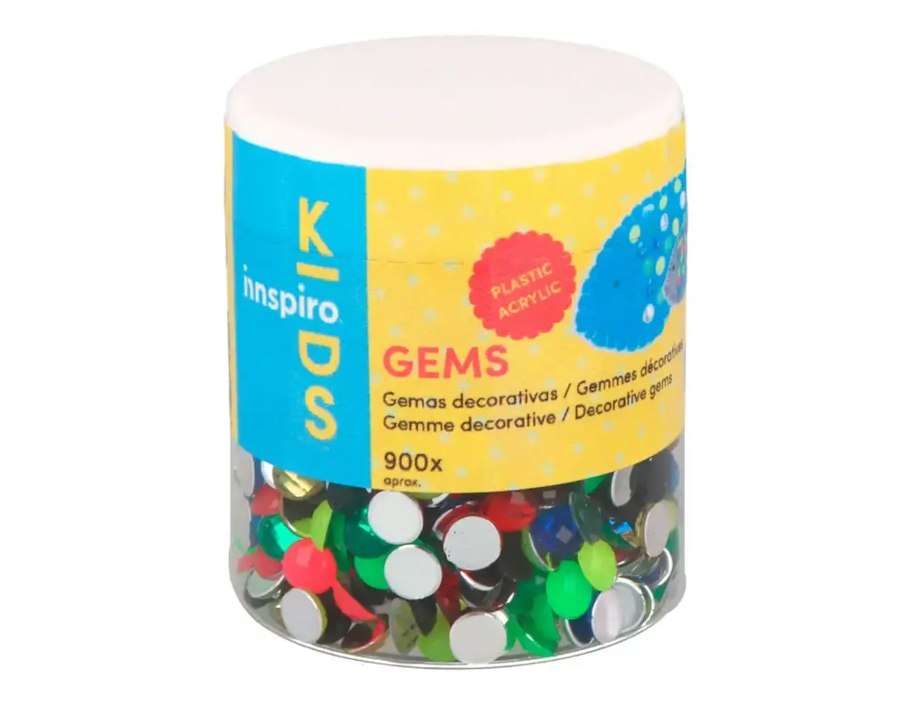 BOTE DE GEMAS DECORATIVAS ACRILICAS 6MM 900UD