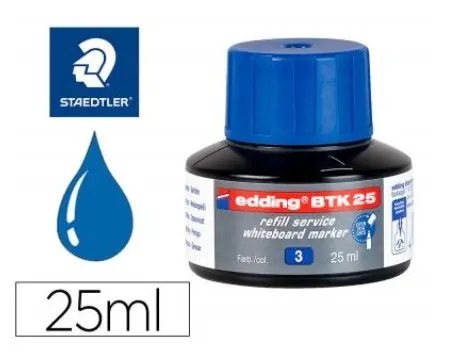 RECAMBIO TINTA EDDING 25ML ROTULADOR PIZARRA AZUL 