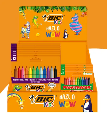 EXPOSITOR BIC 12 ROTULADORES + 12 PLASTIDECOR DE OBSEQUIO