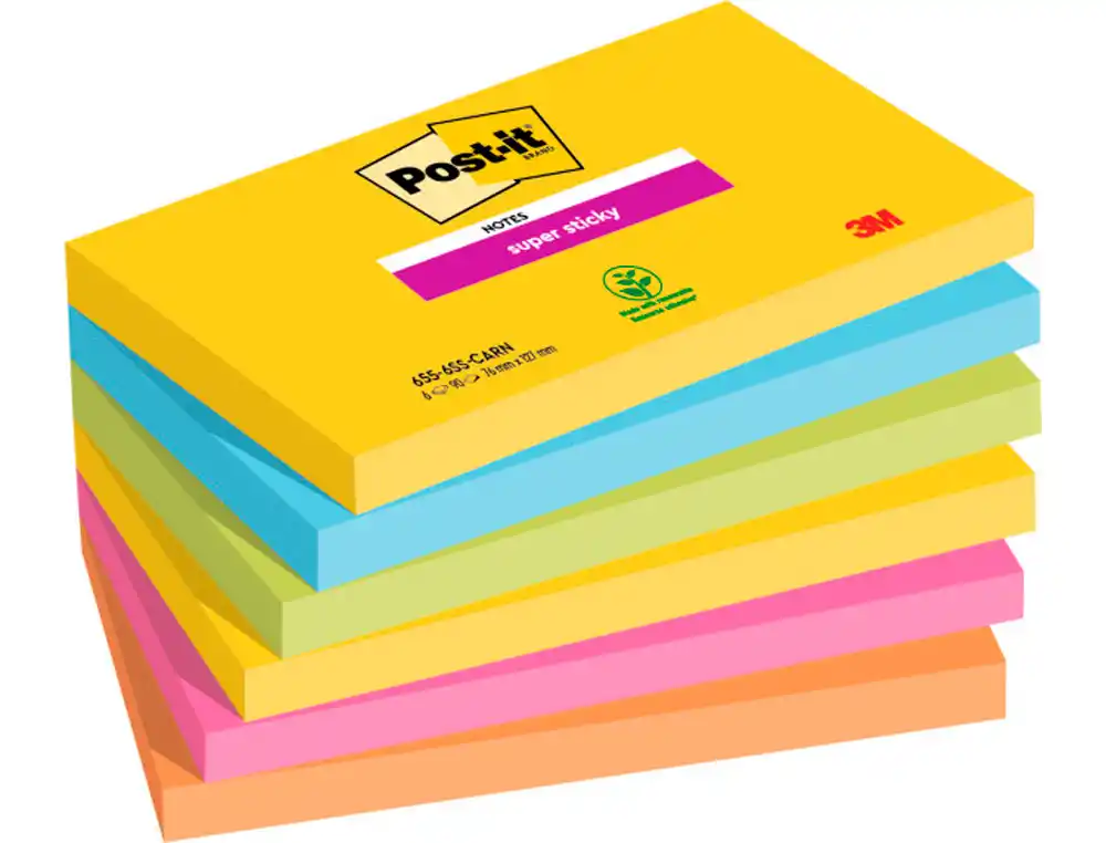 NOTA ADH.POST-IT 76X127 SUPER STICKY CARNIVAL