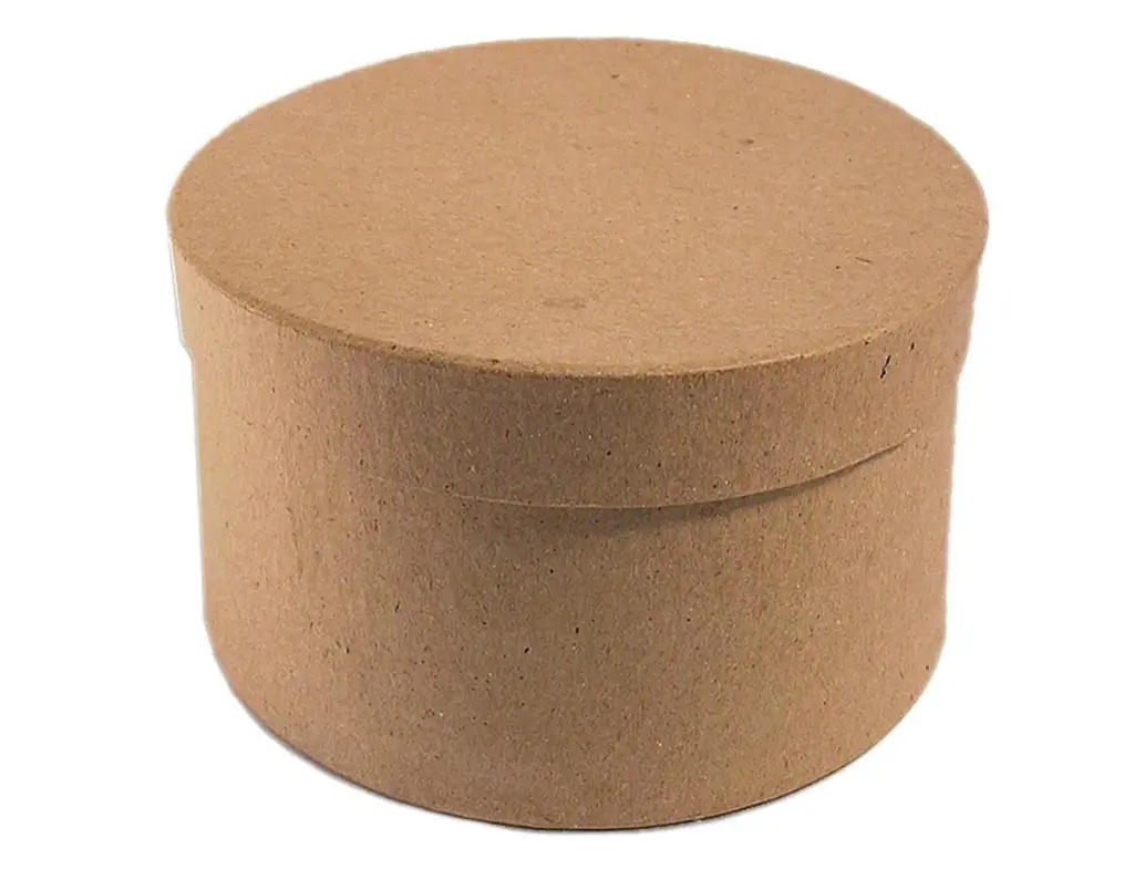 CAJA REDONDA PAPEL MACHE 10X5CM